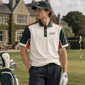 Polo de Golf Retro de Lujo con Bloques de Color y Logotipo Personalizado, Sublimado, de Secado Rápido, Informal y Deportivo - Product Image 1