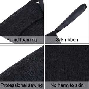 Hot Verkopende Milieuvriendelijke Exfoliërende Mesh Zwarte Zeepzakje Zeepsaver Zeepzak Met Hangend Touw - Product Image 3