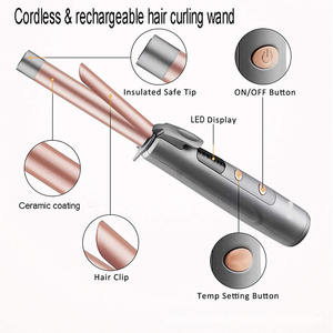 2022 rizador de cabello inalámbrico pelo curling tong inalámbrico <span class=keywords><strong>ponk</strong></span> varita rizadora usb rizador de pelo mini pelo rizador plancha proveedor - Product Image 4