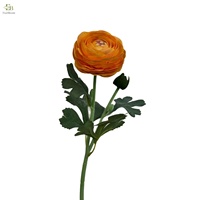 Bunga Ranunculus 2 Kepala Buatan Tangan dengan Sentuhan Alami, Tekstur Lembap Tren 2026, Bunga Persia Buatan untuk Grosir