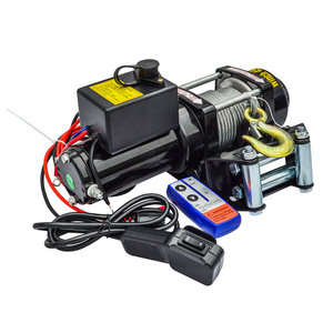 Treuil portable à câble en acier 12V 2000LB avec télécommande infrarouge pour voiture, <span class=keywords><strong>bateau</strong></span>, certifié CE, application électrique automobile - Product Image 4