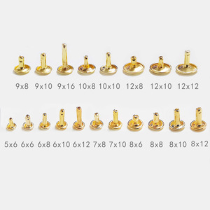 Remache de extremo cerrado <span class=keywords><strong>con</strong></span> doble capa de hierro de 5 mm, vástago de 2,2 mm, tamaños personalizados, color personalizado, para artesanía en cuero, bolsos, calzado y prendas de vestir - Product Image 5