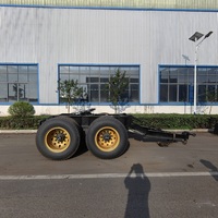 Remorque à plateau robuste avec barre de traction / Remorque complète de 40 pieds avec construction en acier au carbone, capacité de charge de 100 tonnes pour freins