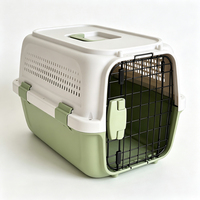 Caisse de transport légère et portable pour chat et chien, boîte de transport pour animaux de compagnie en plastique avec verrouillage sécurisé, idéale pour les voyages et l'aviation