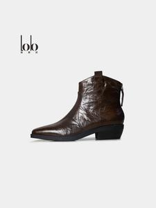 موضة عتيقة ، مدببة من الأمام ، جلد طبيعي ، سستة الظهر ، دعم قوس تنفس - Product Image 5