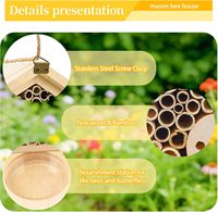 Nichoir pour abeilles avec plateaux d'alimentation en bois de pin naturel, ruche suspendue
