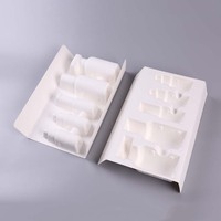Respectueux de l'environnement moulé pulpe de canne à sucre skincare emballage plateau insert pour boîte