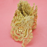 2022 Dentelle perlée Garniture Sequin Décoratif Vintage De Mariage/Mariée BRICOLAGE Artisanat Couture Tissu Coloré Or arc-en-ciel WTPA-012
