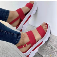 Sandales compensées légères et confortables pour femme, grande taille, à bout large, pour l'extérieur, été-automne 2026