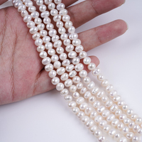 Perles naturelles en gros 5-6mm 7 pouces couleur blanche forme de pomme de terre brin de perle d'eau douce