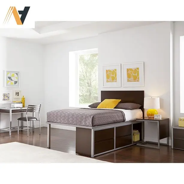 Custom Hotel Room Furniture Set - Bed Wardrobe Vanity for 3 4 and 5 Star Resorts