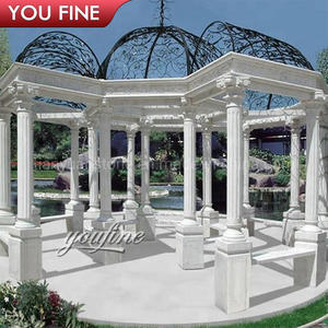 Columna de Mármol Blanco Tallada a Mano YOUFINE con Dama y Querubín, Estructura Clásica para Jardín de Propiedades - Product Image 5