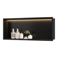 Étagères de douche rectangulaires modernes en acier inoxydable 304, lavables, niche de salle de bain, étagère avec éclairage LED, installation facile