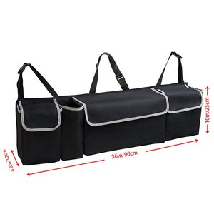 Organizador <span class=keywords><strong>de</strong></span> Maletero Personalizado <span class=keywords><strong>de</strong></span> Fábrica para Auto, Bolsa <span class=keywords><strong>de</strong></span> Almacenamiento Colgante Resistente con 4 Bolsillos Grandes y 3 Correas Ajustables <span class=keywords><strong>de</strong></span> Nylon - Product Image 6