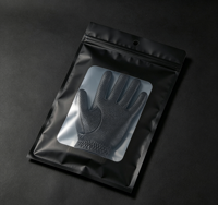 Prix d'usine, sac en plastique imprimé sur mesure à trois soudures latérales avec fenêtre transparente pour gants de sport noirs
