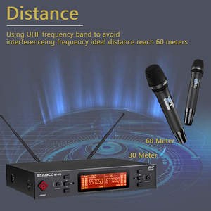 Stabcl ST-950 Không Dây Kim Loại <span class=keywords><strong>Microphone</strong></span> Chuyên Nghiệp <span class=keywords><strong>UHF</strong></span> 2 Kênh Cầm Tay Không Dây <span class=keywords><strong>Microphone</strong></span> Cho KTV Karaoke Sân Khấu - Product Image 3