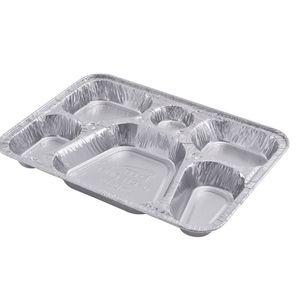 6칸 알루미늄 호일 용기 음식 파이 베이킹 가정용 주방 야외용 일회용 친환경 KMD 직사각형 CE ISO9001 인증 - Product Image 1