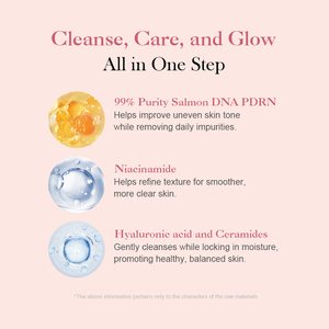 Private Label Koreanische Gesichtsbürste Reiniger Rosa PDRN Niacinamid Poren-Tiefenreinigung Lachs-DNA PDRN Gesichtsreiniger - Product Image 3