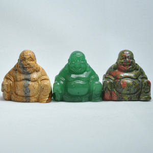 Natural Crystal Gemstone Carving Buddha for Decoration Crystals Healing <strong>Stones</strong> Mini Lauging Buddha - Product Image 3