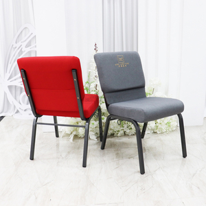 Chaise d'église empilable en acier pour auditorium, hôtel, théâtre, rembourrée, prix de gros, en vente - Product Image 4