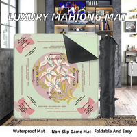 Table de Mahjong Américain Pliable Portable de Luxe Moderne avec Tapis, Pieds en Acier Inoxydable, Caoutchouc Naturel Écologique Antidérapant et Résistant à l'Eau