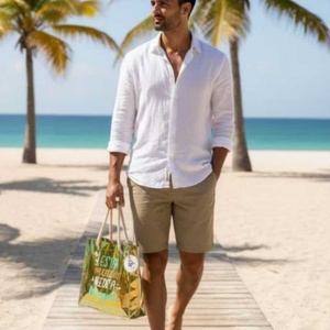 Sac de plage en PVC holographique tendance, vente en gros, sac à main pour femme de haute qualité, sac à main en PVC avec logo imprimé, sac à main transparent, sac fourre-tout laser - Product Image 4