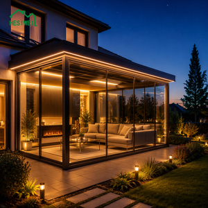 Véranda moderne autoportante en aluminium avec toit incliné, balcon, jardin d'hiver, serre extérieure, <span class=keywords><strong>solarium</strong></span>, imperméable - Product Image 1