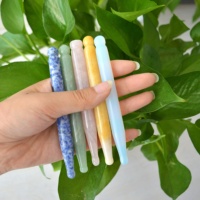 Barre de massage facial en jade naturel, stylo d'acupression, outil de réflexologie, point de pression pour une relaxation complète du corps