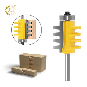 1/4 pouces tige travail du bois <span class=keywords><strong>fraise</strong></span> 2 pièces T fente langue <span class=keywords><strong>rainure</strong></span> routeur Bits ensemble réversible doigt colle Joint routeur Bit - Product Image 2