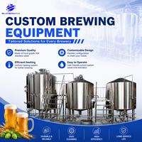Équipement de brassage et de fermentation de bière contrôlé par PLC, personnalisé, 500L-5000L, avec pompe, cuve sous pression, moteur, matériau SUS304 pour brasserie