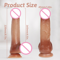 S-Hande Heating Dildo Vibrant Électrique Réaliste en PVC Souple, Grand Modèle, avec Ventouse, Marron, pour Femmes