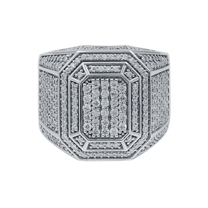 Designer Inspired Moissanite Ring Crafted from 925 Sterling <b>Silver</b> with Premium Pave Setting and Lasting Sparkle - Product Image 1