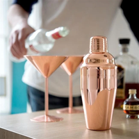 Ensemble de shaker à cocktails en acier inoxydable moderne, écologique, de différentes couleurs, sur mesure, directement de l'usine de création, or rose, cuivre