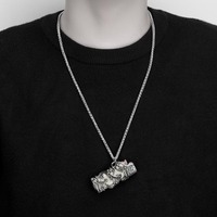 Punk Hip Hop Fumer Briquet Titane Acier Hommes Collier