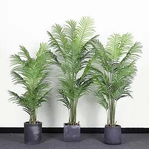 Novo produto home office hotel decoração com pote tamanho personalizado plástico falso verde artificial planta palmeira artificial