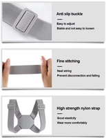 Correcteur de posture intelligent, ceinture de soutien dorsal réglable avec capteur intelligent et rappel par vibration, redresseur d'épaules et de dos