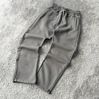 Pantalons de travail décontractés pour hommes sur mesure, 100% coton, molleton français, pantalons de survêtement à jambes larges, taille plus, imperméables pour le sport