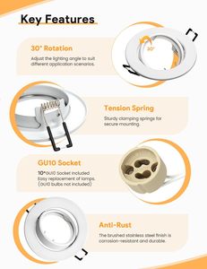 ไฟสปอตไลท์ LED แบบฝัง ดีไซน์มินิมอล ตัวเรือนอะลูมิเนียมอัลลอยด์ สีขาวด้าน ระดับ IP20 แรงดันไฟฟ้า 220V AC ติดตั้งแบบฝัง - Product Image 5