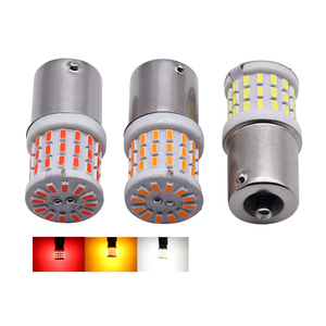 Ampoule LED 1157 1156 3014 57 SMD BA15S P21W S25 BAY15D P21/5W 12-24V rouge ambre en céramique pour voiture, ampoules de frein, feux arrière, clignotants - Product Image 1