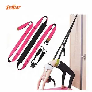 Faixa de alongamento para perna na porta, obtém um treinador de flexibilidade para melhorar o alongamento da perna pilates