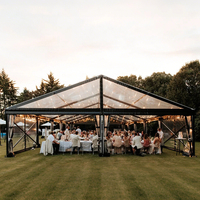 Tentes de mariage de luxe transparentes en PVC, grandes, 10x30m, pour événements, 100 personnes, tente en verre d'extérieur