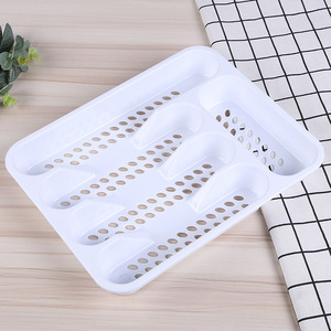 4 Slot Silverware Organizer Kitchen Drawer Cutlery Tableware Plastic Storage Holder Organizer Rack Tray