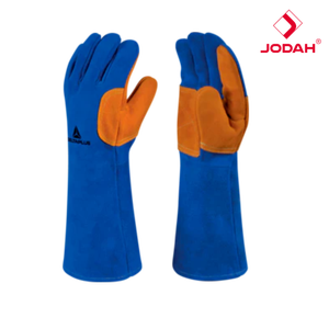 Gants de travail haute température résistants à la chaleur en cuir de vachette sans poudre Delta Plus TER300 Protection 300 degrés 40 cm de long - Product Image 4