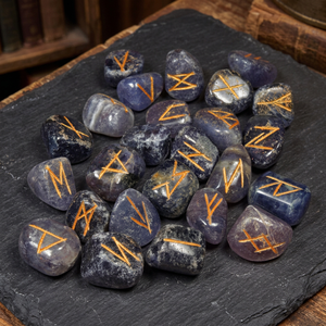 Piedras Rúnicas de Iolita, Juego de Gemas Pulimentadas, Forma Irregular, Tema del Amor, Artículo Coleccionable, Marca Rozrincrincrystals.com, Origen Gujarat - Product Image 4
