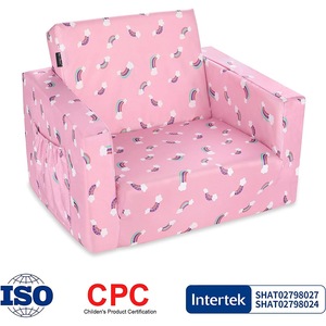 Canapé-lit pour enfants Du Babo, chaise pliable à imprimé arc-en-ciel rose pour filles et garçons de 3 ans et plus - Product Image 4