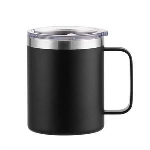 Vaso Térmico de Acero Inoxidable con Doble Pared y Recubrimiento en Polvo de 12 oz, con Logotipo, para Viajes, Coche, Cerveza, Café, con Asa y Tapa - Product Image 4