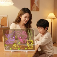 Tableau de dessin LED en acrylique pour enfants, rechargeable, lumineux, effaçable, tablette artistique DIY pour cadeau de Noël ou d'anniversaire