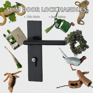 Hiện đại màu đen mỏng an ninh bằng gỗ thép bên ngoài khóa cửa xử lý bán buôn sản phẩm hợp kim kẽm cho căn hộ cửa sổ cửa - Product Image 2