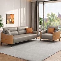 Nouveauté Canapé de bureau en cuir haut de gamme Éponge haute densité Assise confortable Durable Facile à nettoyer pour le bureau du PDG ou du directeur