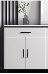 Poignée de porte et bouton de tiroir en métal carré moderne en forme de T, couleur or et noyer noir, pour cuisine et armoire - Product Image 4